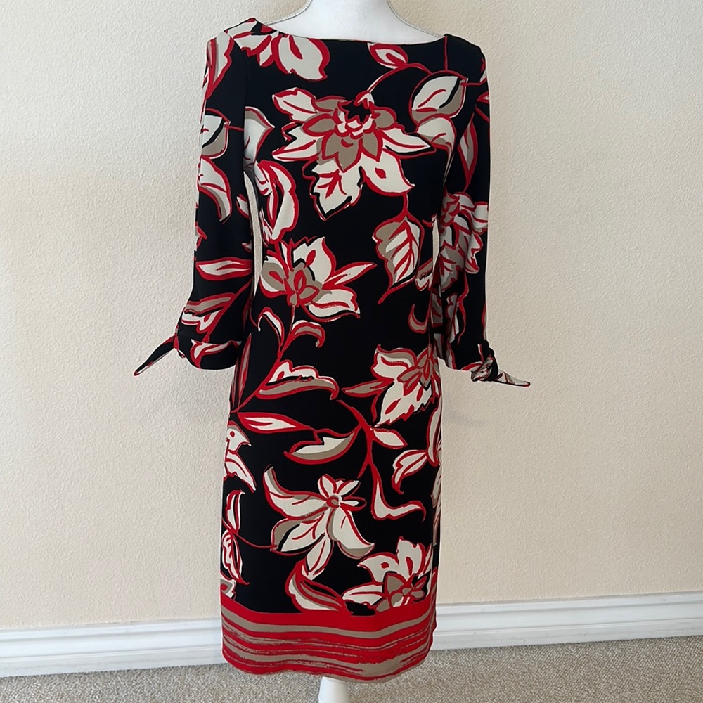 Peach Velvet Floral Dress